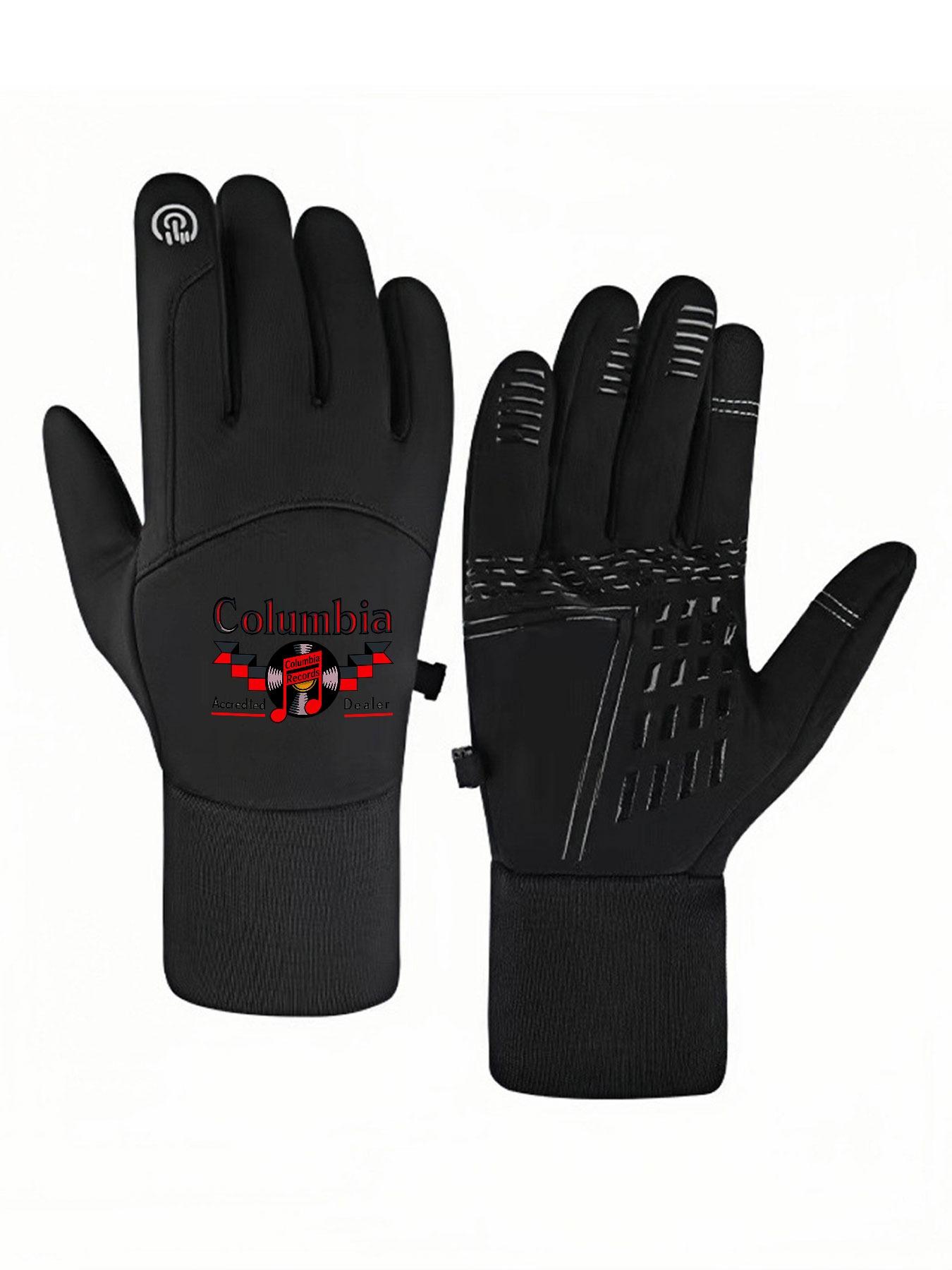 1pc with  Columbia Records VintageIconic Logo Music Fan winter gloves mountaineering gloves Touch Screen cold proof Winter Activities unisex sports gloves Warmest winter gifts Soft