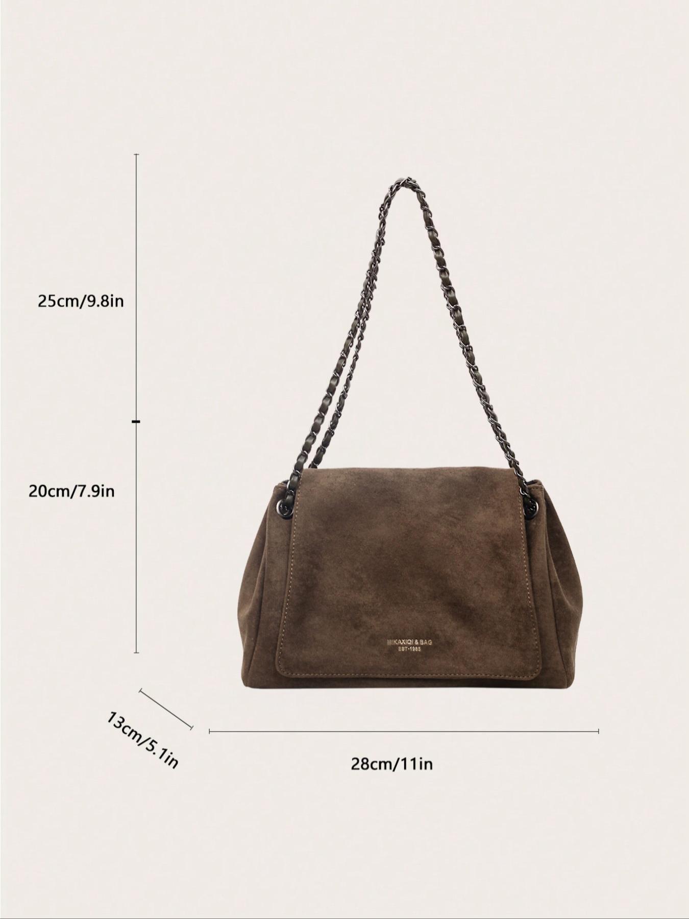 Women's Fall/Winter Suede Shoulder Bag with Fashion Woven Chain, Ideal for Commuting and Shopping, Perfect Gift Chain Bag