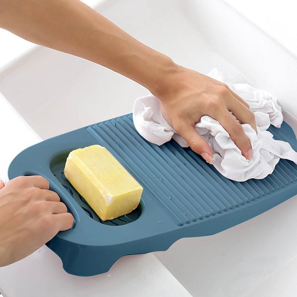 Foldable Washboard, 1 Count Portable Laundry Scrub Board with Holder for Camping & Hiking, Household Clothes Washing Board, Bathroom Supplies