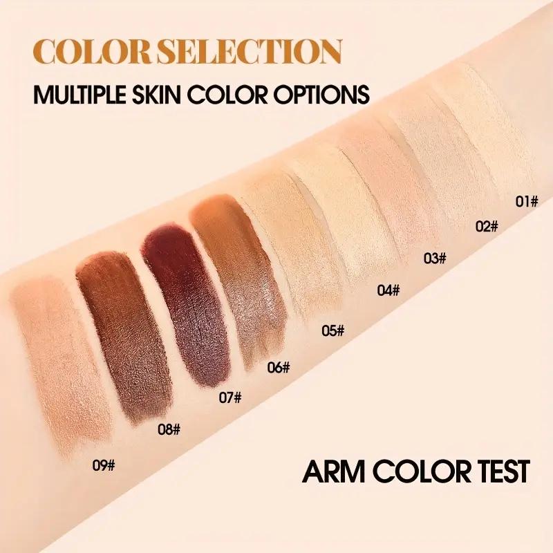 2-In-1 Foundation Concealer Stick, Long-Lasting Waterproof Matte Effect, Flawless Complexion, Internal Brush Head, Full Coverage Creamy Texture, Multi-Tones Available