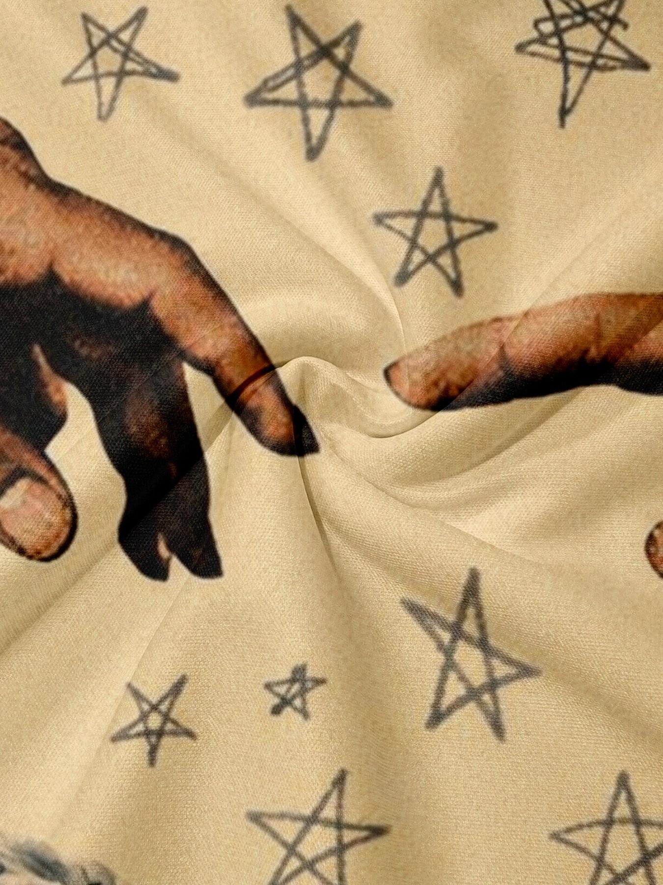 Vintage Men's Renaissance Print Pants, Loose Bell Bottoms, Drawstring Sports Long Pants, 3D Soft Breathable Fabric, Casual Daily Wear