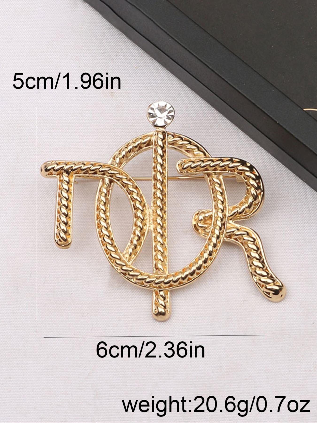 Women's Rhinestone Letter Brooch Pin, Vintage Style Jewelry Gift for Women, Fashion Accessory for All Occasions