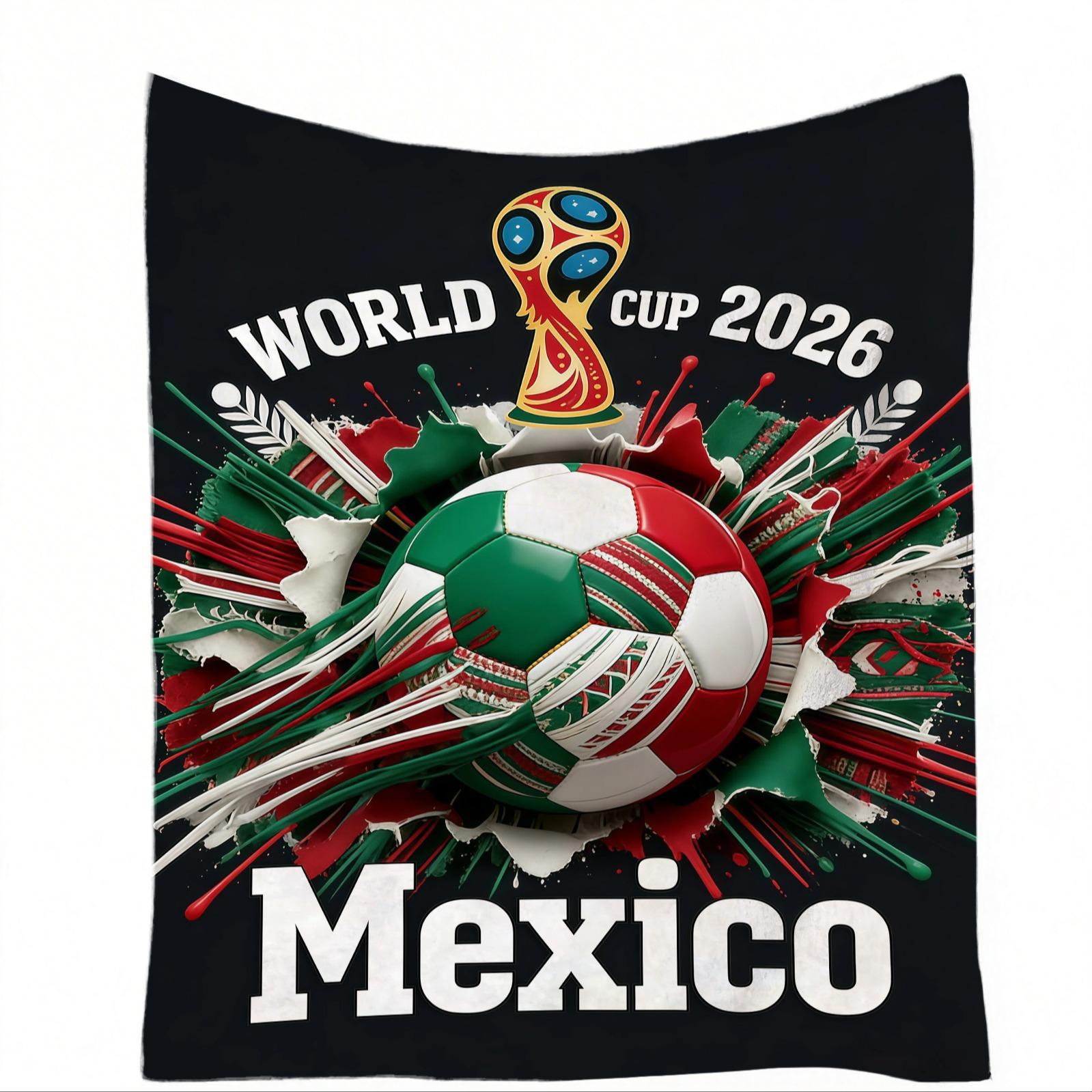 World Cup National Theme Football Decor Blanket, Sofa Cover, Nap Blanket, Air Conditioning Blanket, Perfect for World Cup Parties, Sports Bars, Outdoor Camping