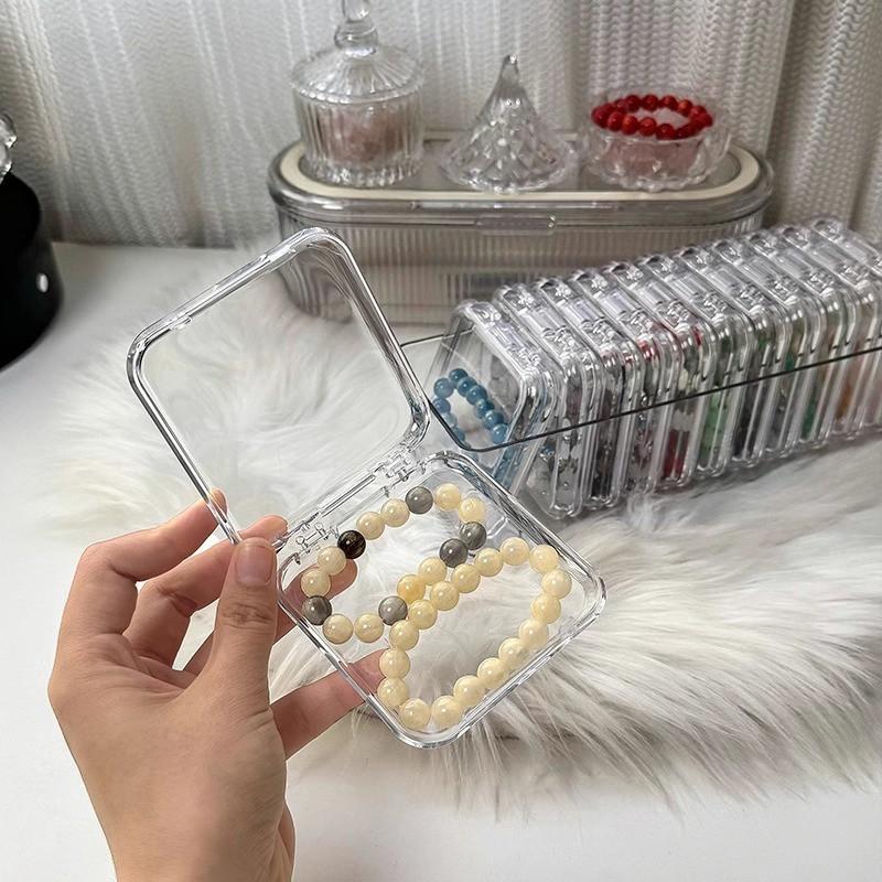 Jewelry Storage Box Set, 12 Transparent Compartments, Large Clear Organizer, Portable Bead Holder, 9x3.6x2.4 Inches, Compact Accessory for Travel & Crafting, Travel Essentials