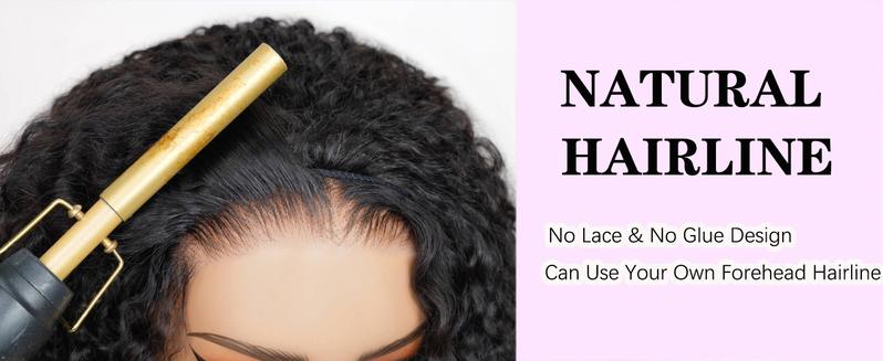 [3 IN 1 Half Wig]Tuneful Half Wig Human Hair Burmese Curly Wig for Women 180% Density Wear Go Glueless Wigs Human Hair 3 In 1 Seamless Flip Headband Wig Hairline Beginner Friendly with Spiral End Natural Color