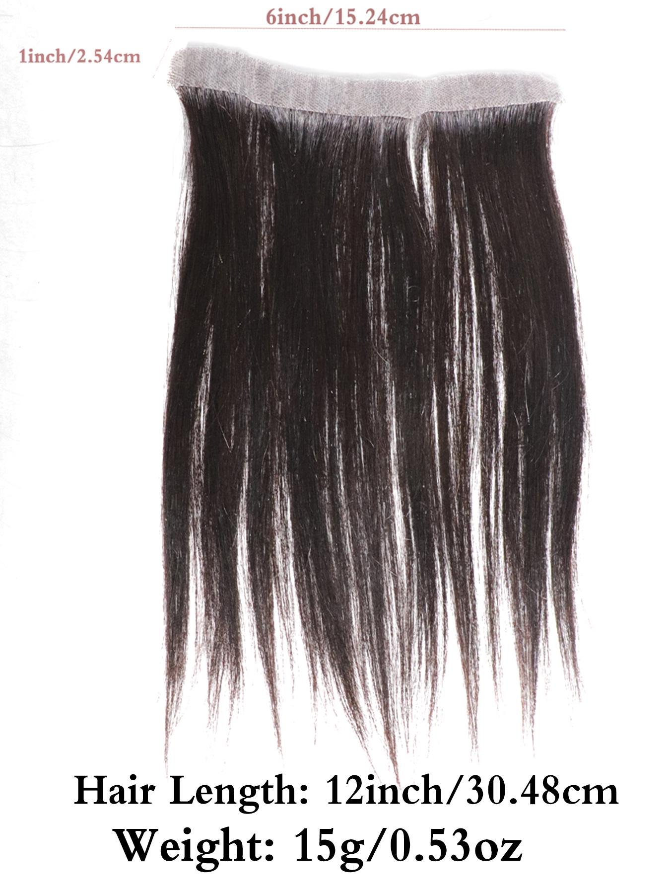 30.48cm Straight Human Hair Frontal Hairline Hairpiece for Men, Natural Invisible Hairline Patch, Lightweight & Comfortable, Easy to Wear Baldness Solution, Ideal Christmas Gift