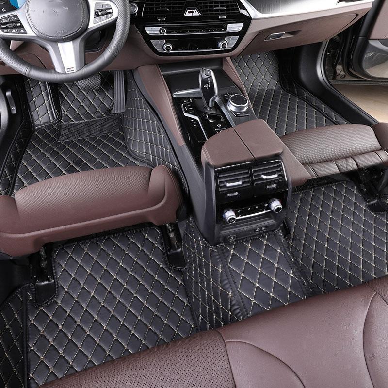 Car floor mats are suitable for Nissan Juke、Pathfinder R51、March、Tiida、Qashqai、d40、Versa、Kicks、Patrol、X Trail T32、Note E12、Teana j32, PU leather car floor mats, wear-resistant and anti slip mats, car interior accessories, not sold in the UK