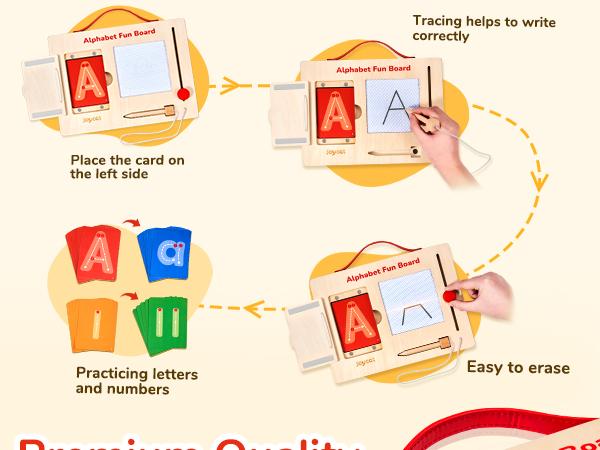 JoyCat Wooden Letter and Number Tracing Board, Alphabet Writing Practice Montessori Toys, Language Learning Toys, Classroom Educational Tools Material JoyCat Wooden Letter and Number Tracing Board, Alphabet Writing Practice Montessori Toys, Language Learning Toys, Classroom Educational Tools Material