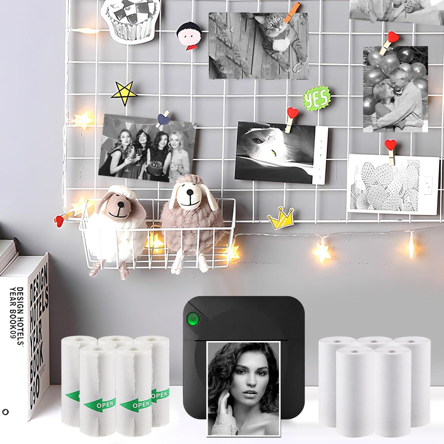 Mini Portable Wireless Thermal Printer, Thermal Label Printer, Handheld Sticker Maker for DIY Learning Notes & Images, Compact Design for Easy Carrying