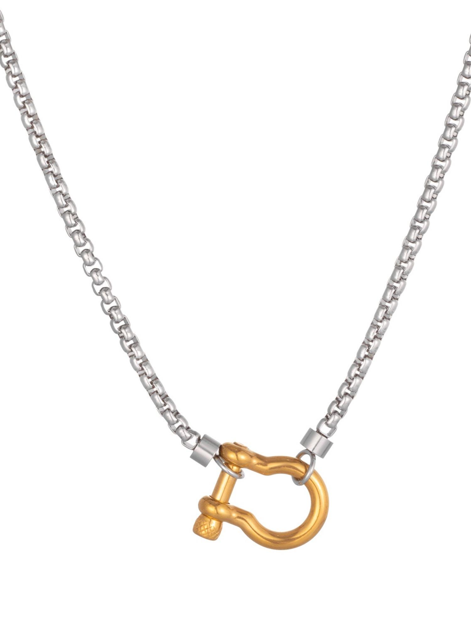 Waterproof Stainless Steel Chain Necklace, Unisex Casual Trendy Pendant Necklace, Assorted Necklaces, Fashion Jewelry for Party, Daily Decor, Trendy All-match & Exquisite Jewelry for Birthday Gift, Necklace Layering Clasp