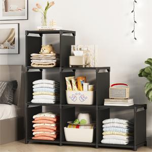 Closet Organizers and Storage 6 Cube Storage Organizer Portable Closet Shelves Cabinet for Bedroom Living Room Office  Lightweight Metal Rack Plastic