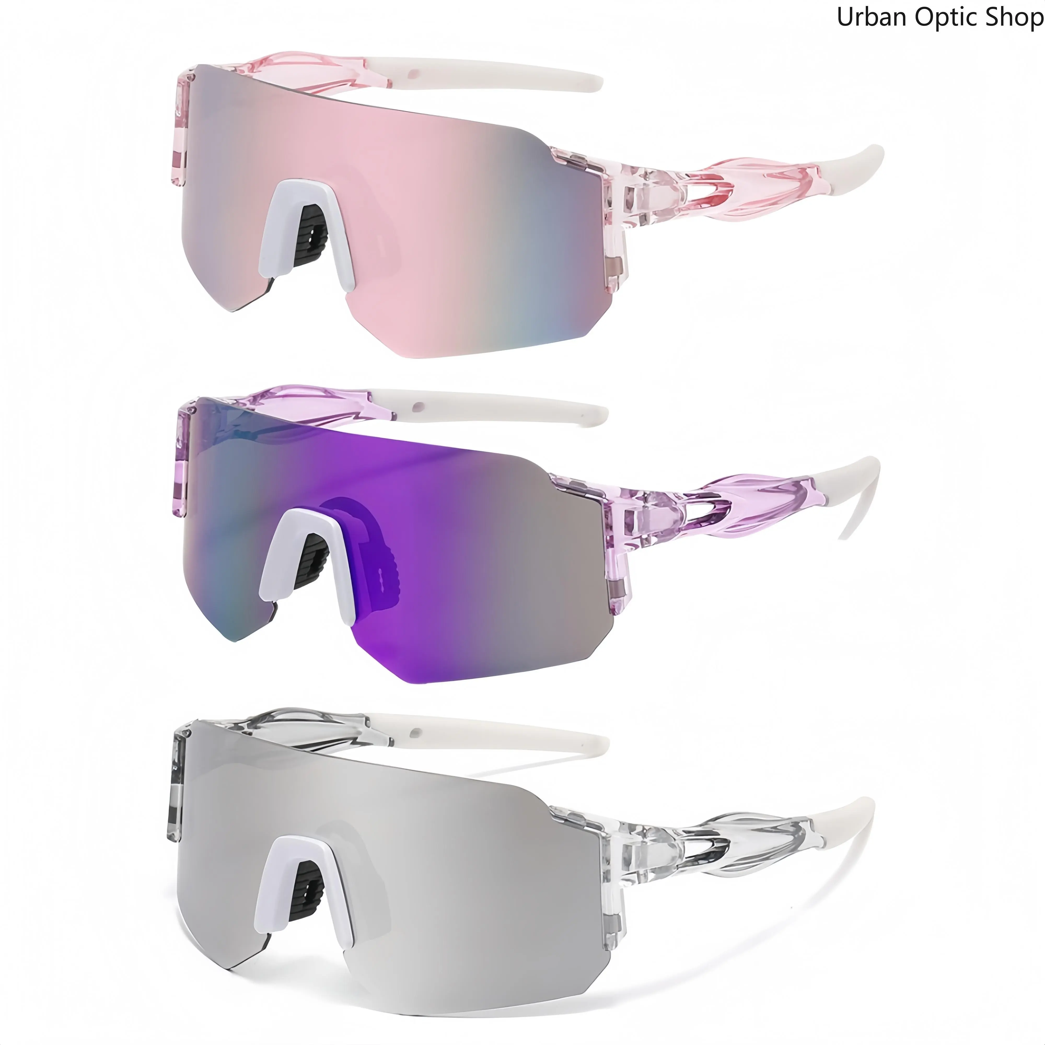 Unisex Sport Wrap Sports Eyeglasses - Men's Sunglasses with 3 UV400 Lenses, Windproof for Mountain Biking, Outdoor Riding, Fishing, Sun Protection Eyewear