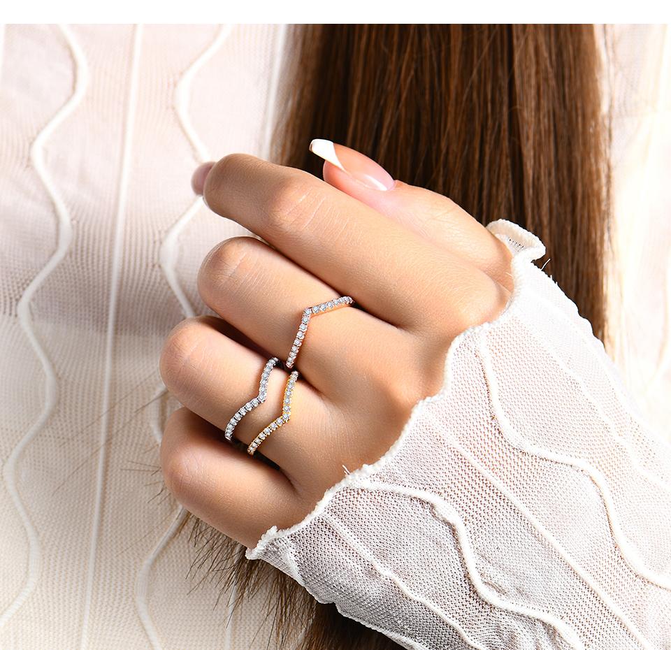 Stackable Band Synthetic Moissanite Ring For Daily Wearing Anniversary Engagement Gift R001 SpringStatements