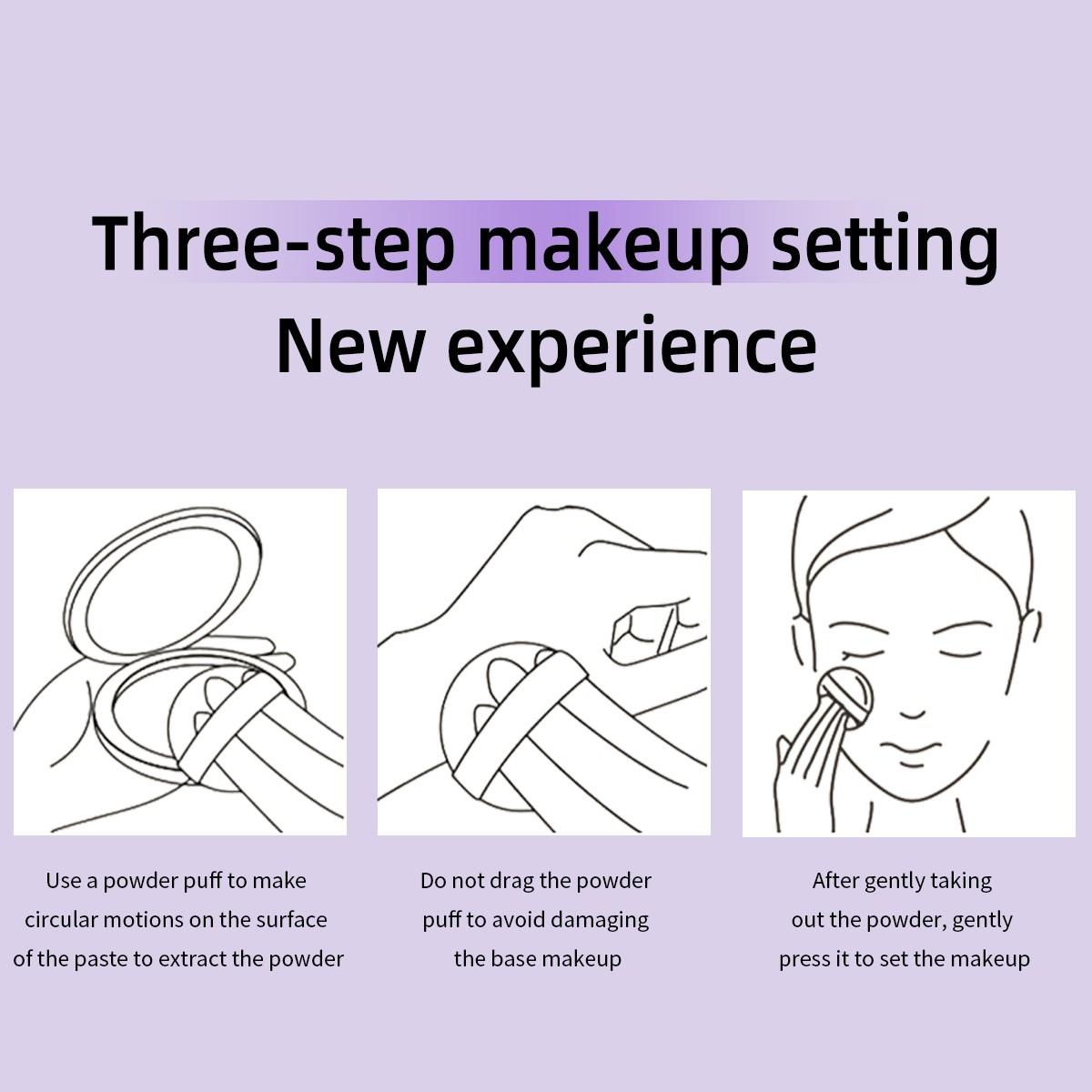 Lavender set makeup powder, light mist, invisible pores, oil control, non sticking powder, waterproof, durable concealer, set makeup powder, suitable for daily use, party use