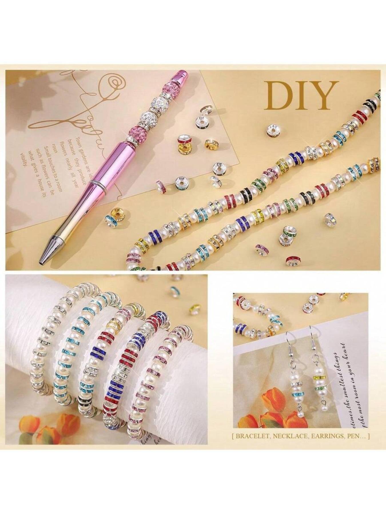 200pcs 8mm Spacer Bead Kit - Bead Assortment, 10 Colorful Beads for Jewelry Making, Fit for DIY Spacer Bead Bracelets, Craft Pens & Handmade Crafts (Boxed)