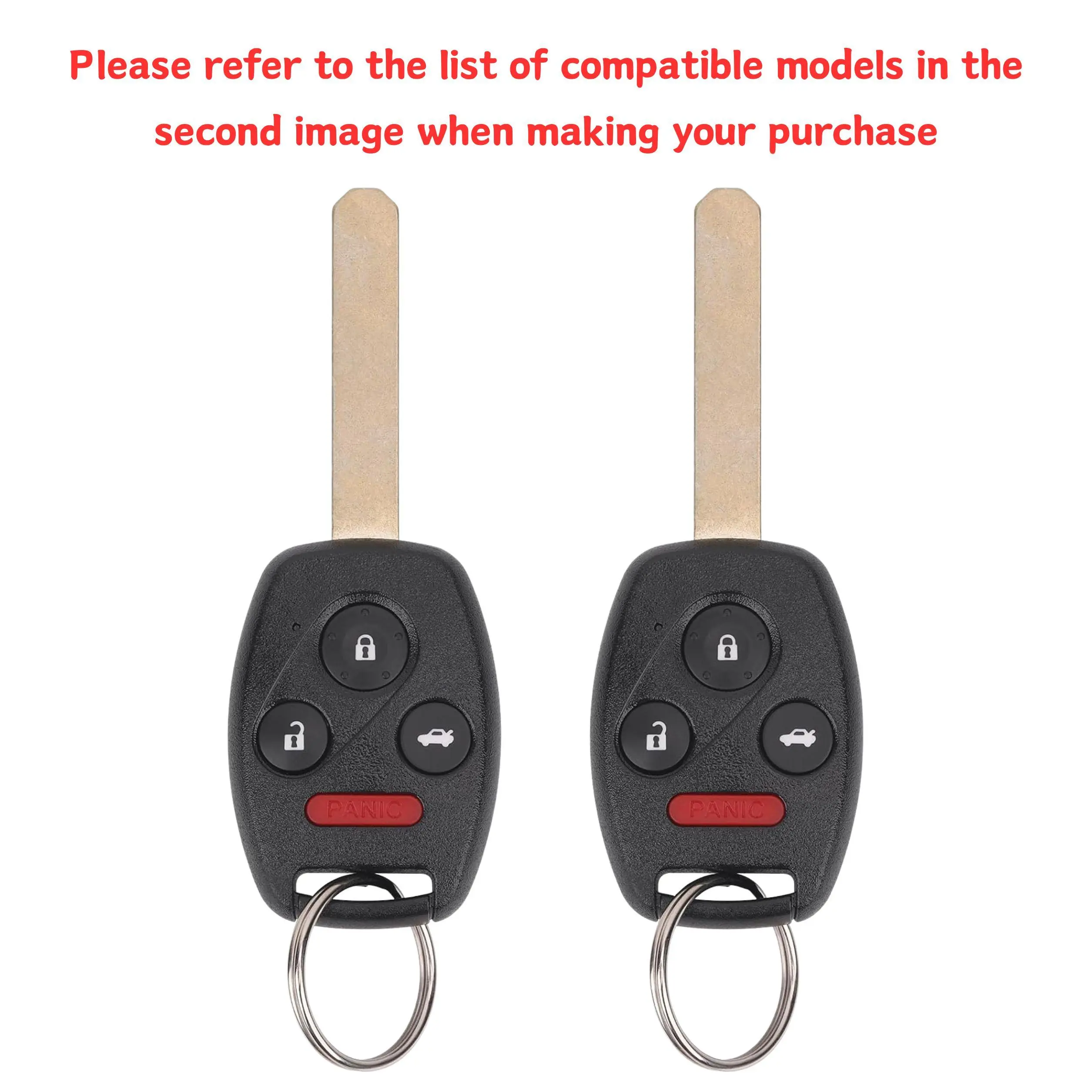 Key Fob Replacement for Honda Accord 2008-2012 Sedan & Pilot 2009-2015, KR55WK49308 35118-TA0-A00 Remote Keyless Entry Fob, 4 Button Car Key Remote, 2 Pack