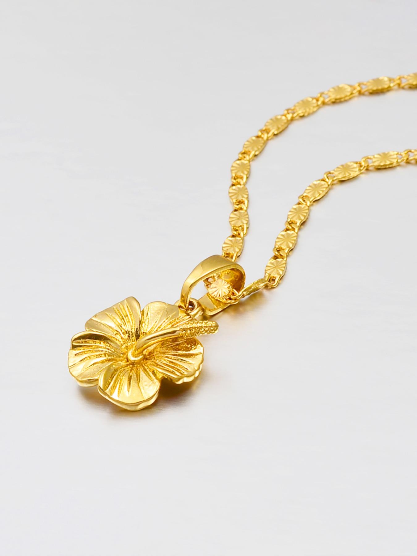 1pc Hawaiian Hibiscus Flower Pendant Necklace Marshallese Puerto Rico Guam Micronesia Pohnpei Jewelry Boho Style Jewelry Wedding Gifts