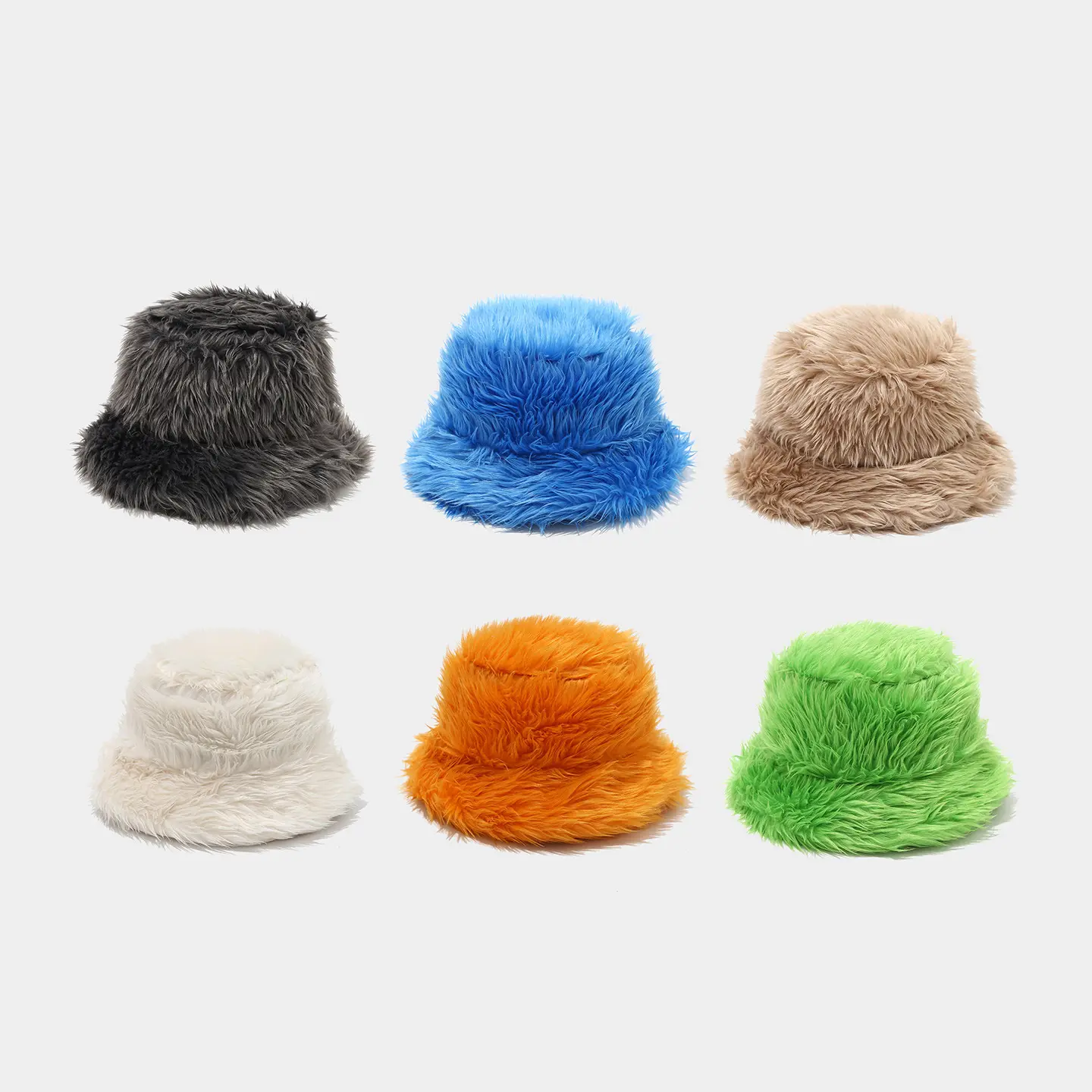 Baddie Vibe Shaggy Faux Fur Bucket Hat Bad Hair Day Saver Oversized Fluffy Warm Headwear Y2K Winter Streetwear