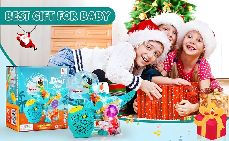 Electric T-Rex Roaring Dinosaur Toy, Music Toys with LED Lights & Moving Wheels, Transparent Stem Gear Toys for Kids Entertainment Birthday Party Christmas Electric T-Rex Roaring Dinosaur Toy, Music Toys with LED Lights & Moving Wheels, Transparent Stem Gear Toys for Kids Entertainment Birthday Party Christmas