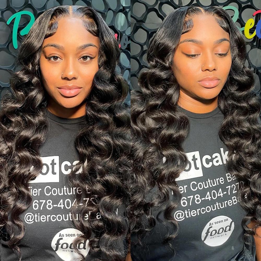 Ama 5x5 Glueless Loose Deep Wave Lace Closure Wig 180 Density 13x4 Pre Plucked Lace Front Human Hair Wigs For Women