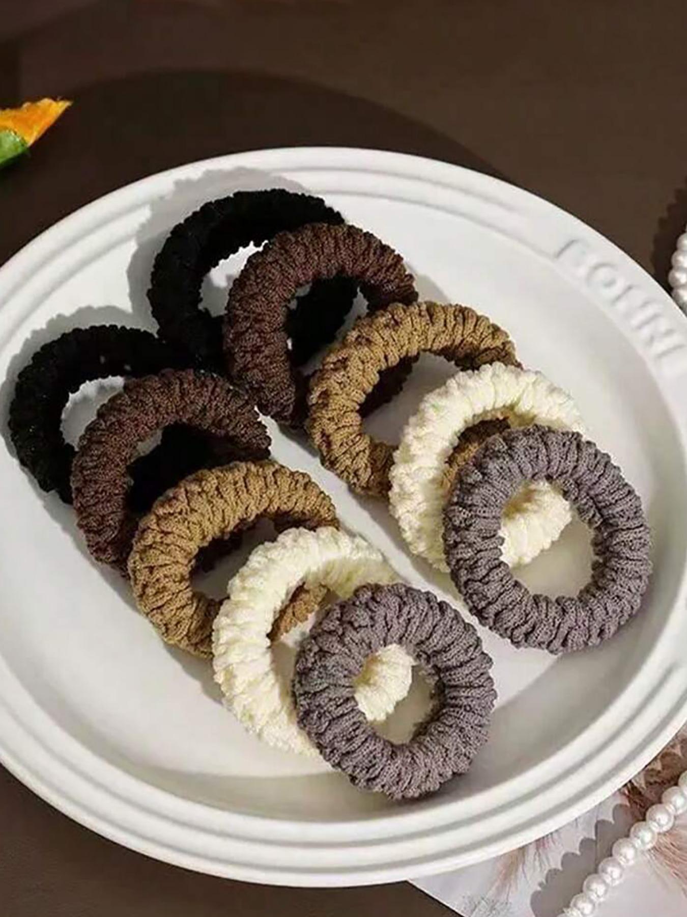 Solid Color Hair Tie, High Stretch Hair Tie, Hair Accessories for Women & Girls, Minimalist Headwear Suitable for Thick Hair, Rubber Band, Scrunchie