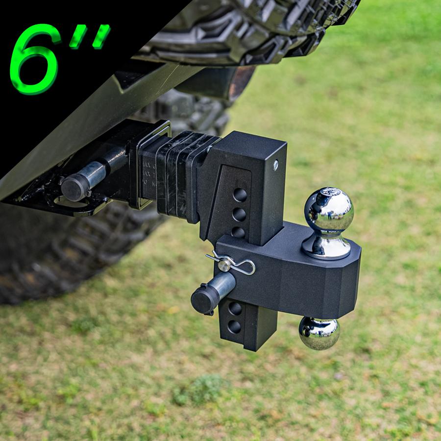 VNN Adjustable Drop Hitch, Dual-Ball(2'', 2-5/16'') Adjustable Hitch, Fits 2-Inch Receiver, 6-10 Inch Drop Hitch, 15,000 LBS GTW-Truck Trailer Hitch, Heavy Duty Solid Ball Mount, Black