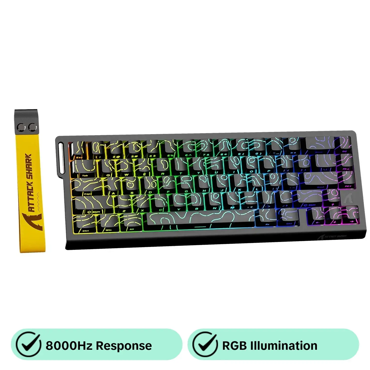 ATTACK SHARK X68 HE Wired Gaming Keyboard, 0.01mm RT Accuracy Wired Gaming Keyboard with Magnetic Switch, Adjustable Actuation, RGB Lighting for PC/MAC, RGB Keyboards