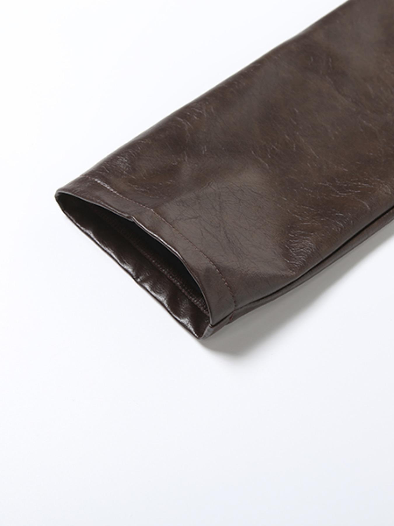 Women's High Neck PU Leather Jacket, Slim Fit Short Zipper Coat, Fall & Winter Fashion Outerwear, Casual Chic Stylish Design, Womenswear