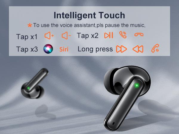 ONE LIFE True Wireless Bluetooth 5.3 Earbuds with LED Display TWS In-Ear Headphones with Mic, Lightweight Ergonomic Design, Long Battery Life, IPX5 Waterproof, HiFi Sound for Sports, Gaming & Travel Audio Charging