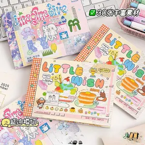 30Pcs Cute Sticker Book Laptop Decorative Stickers Aesthetic Scrapbooking Journaling Stickers Kids Gift Korean Stationery