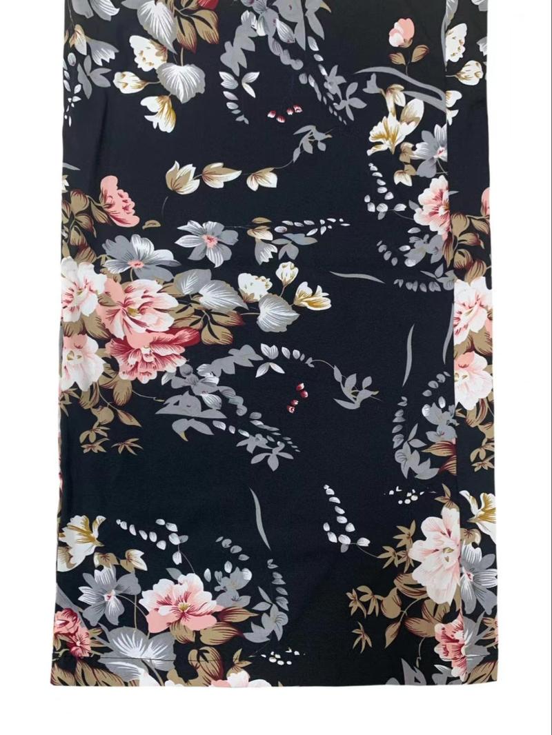 Women's Floral Print Pants, Boho Casual Comfy Loose Wideleg Trousers for Holiday Vacation Daily Wear, Women Bottoms for Summer, Vibrant Pants Women, Loose Legged Pants, Slouchy Palazzo Pants, Flowy Wide Leg