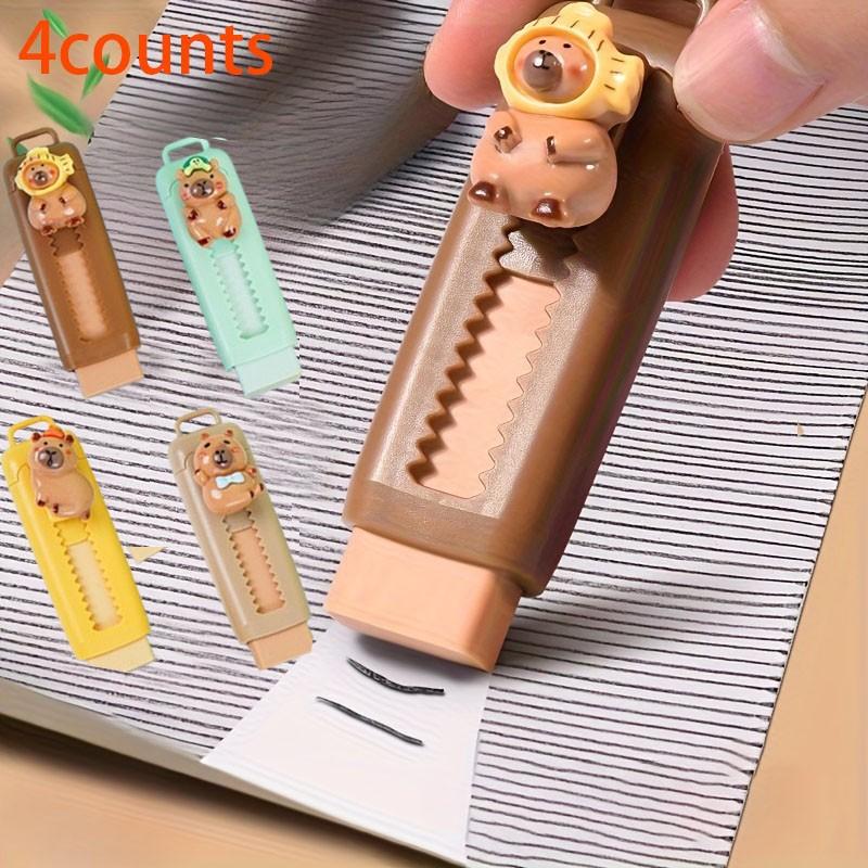 4pcs Cute Water Pig Erasers Set, High-Quality Fashion Design, Clean Rubbing, No Shavings, Soft Learning Drawing Supplies, Holiday Party Gift