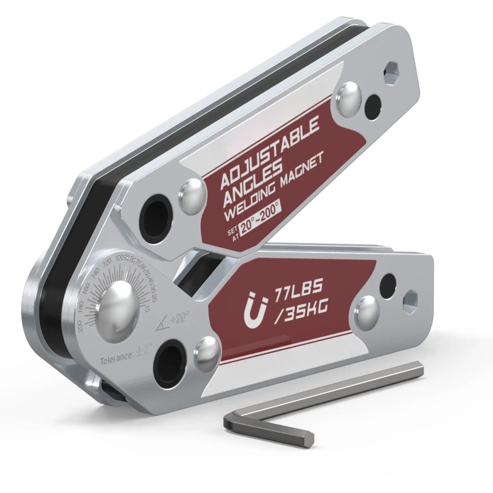 Adjustable Welding Magnet with Angle Scale 20-200 ° |   77LBs Holding Power Magnetic Welding Positioner for Soldering, Metal Fabrication & Pipe Installation