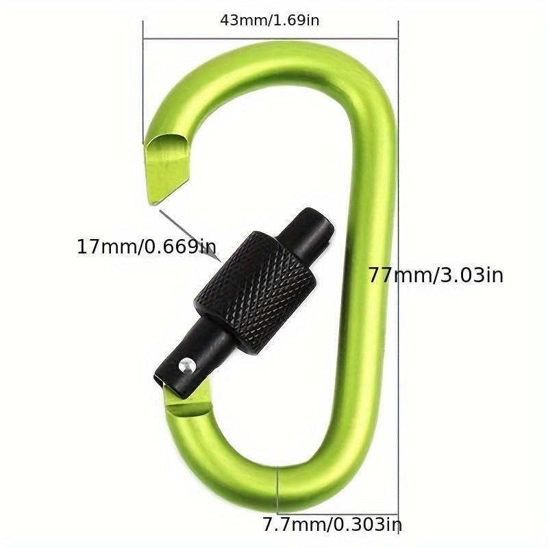 D-Ring Clip (3.03 Inch), Quick Release Aluminum Buckle for Backpacks, Keys, Outdoor Gear, Multi-Purpose Camping Hook