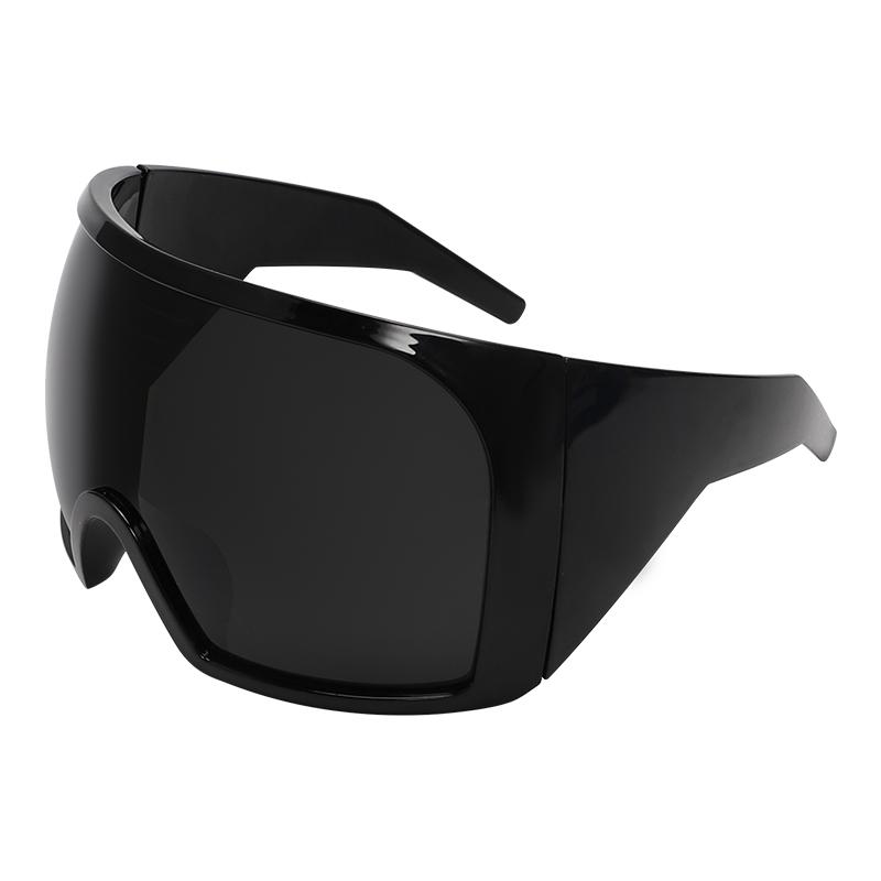 Unisex Oversized Face Shield Sunglasses - Futuristic Punk-Style Protective Eyewear