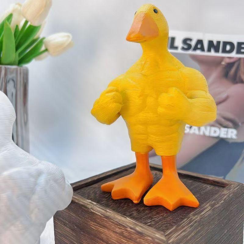 1 3D printed magnetic muscle duck or goose desktop decoration, suitable for office, living room, bedroom, gym decoration, parties, birthdays, carnivals, Christmas or New Year celebrations