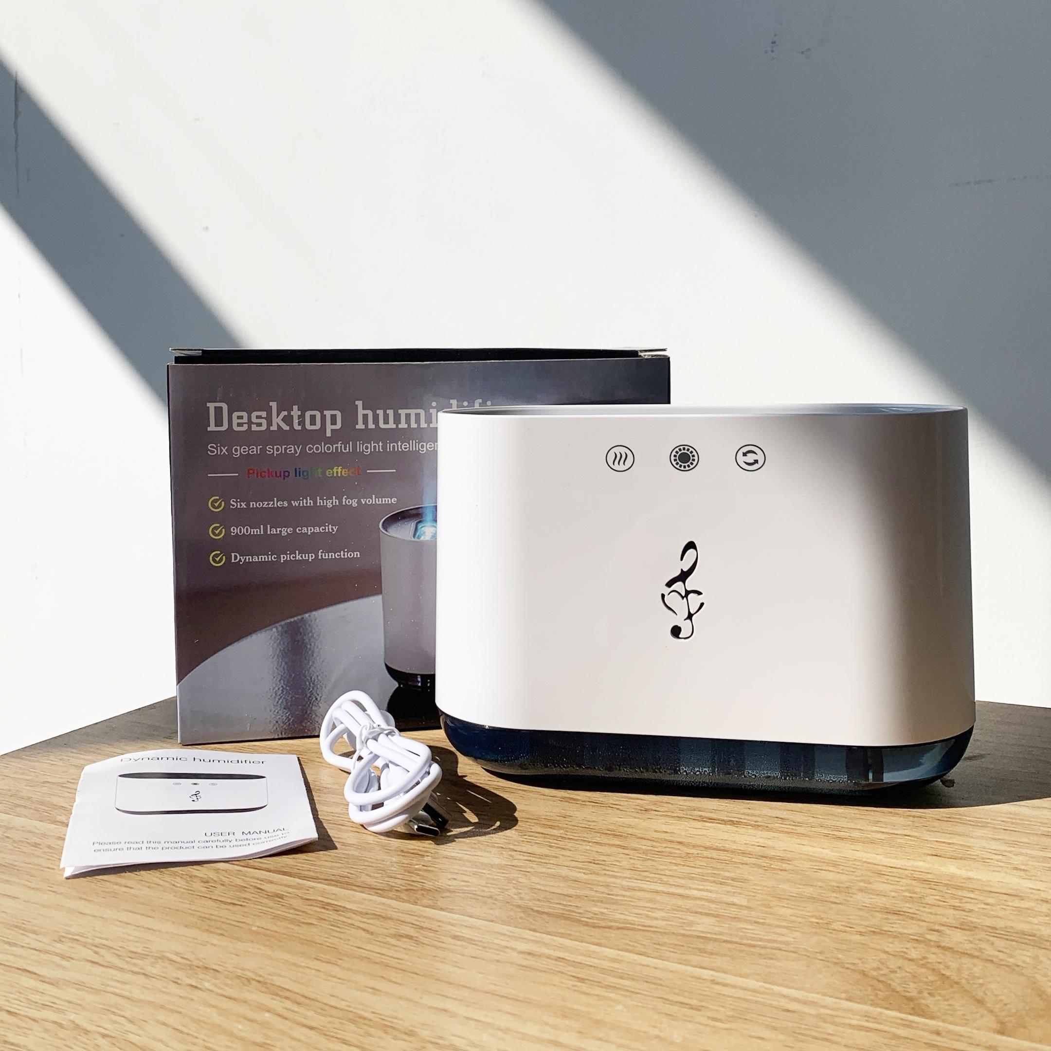 Smart Sound-Controlled Aroma Diffuser And USB Music Rhythm Humidifier, Aromatherapy Diffusers – 7-Color Adjustable Ambient Light, Multi-Mode Mist Aromatherapy Lamp For Home, Bedroom, And Office, USB Powered Humidifier