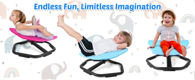 SCITOOUSA Widest Sensory Swivel Chair,Silicone Stress ReliefToy,220Lb Maximum Weight,Sensory Furniture,Sit &Spinning Toys For Age 3+,Sensory Swivel Chair Enhancing Motor Skills,Kids Furniture,Autistic/ADHD Sensory Set,Educational Indoor & Outdoor Play Fun