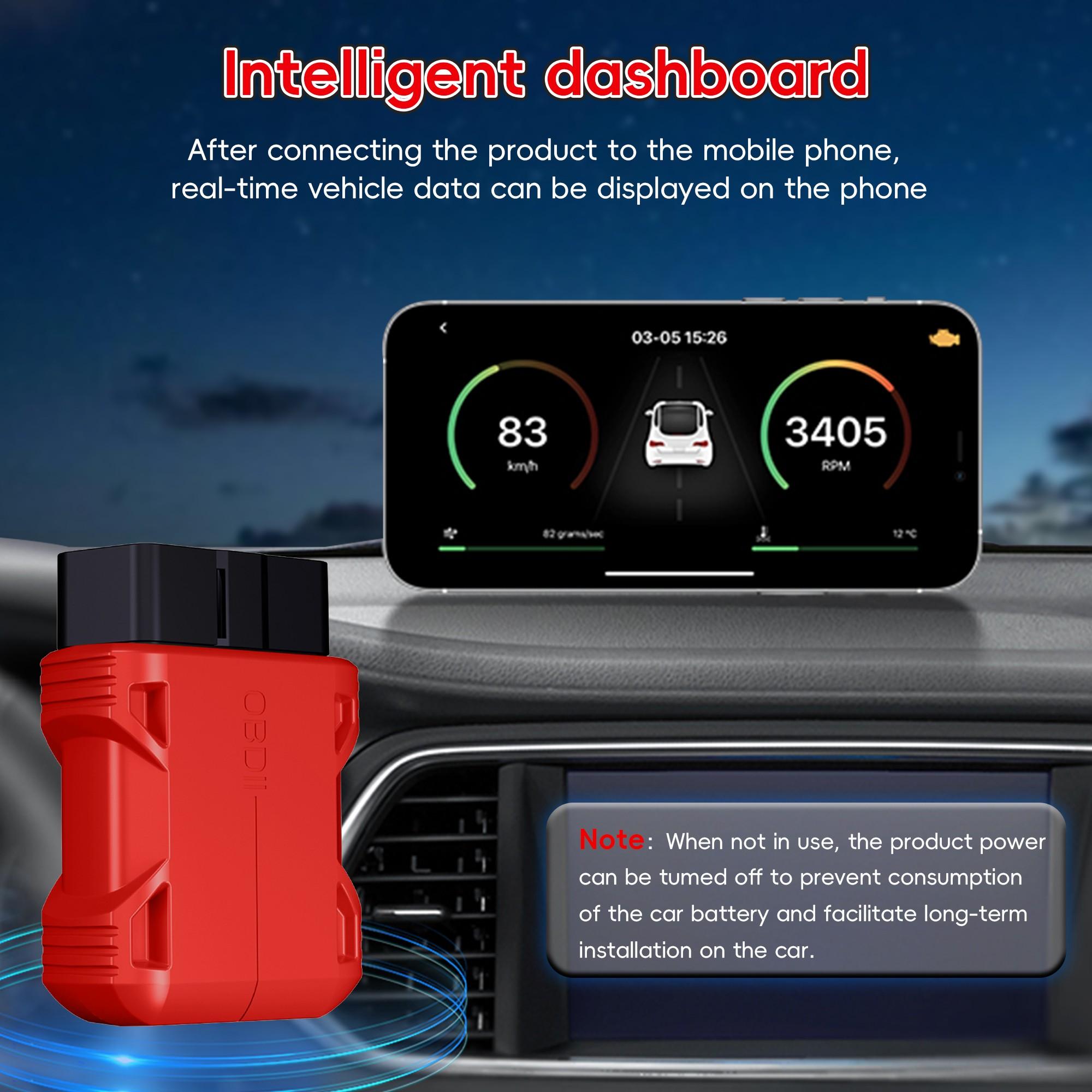 Obd2 Bluetooth-compatible Scanner Full System Car Diagnostic Tool, Code Reader for Vehicles Since 1996, Plastic Enclosure, No Ca Prop 65 Warning