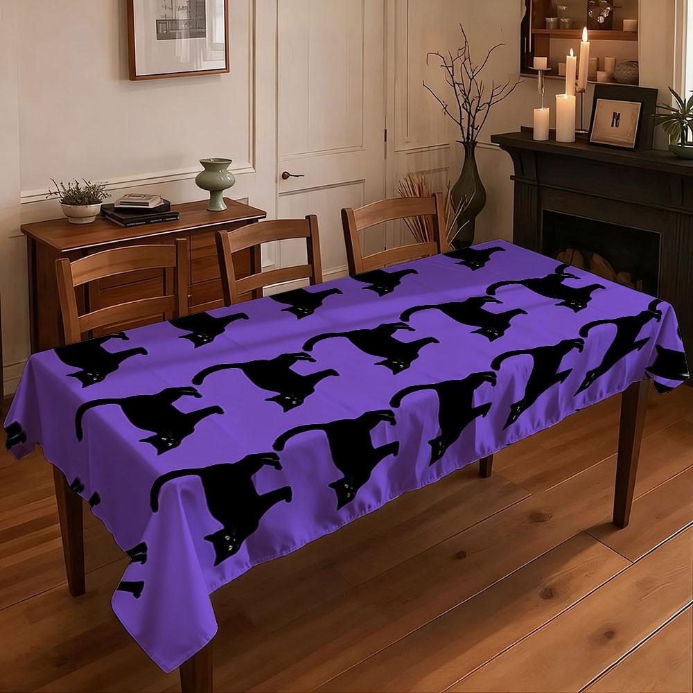 1 pc Cat Pattern Print Tablecloth, Washable Tablecloth, Perfect for Picnic, Camping, Wedding, Birthday Party, Restaurant, Buffet