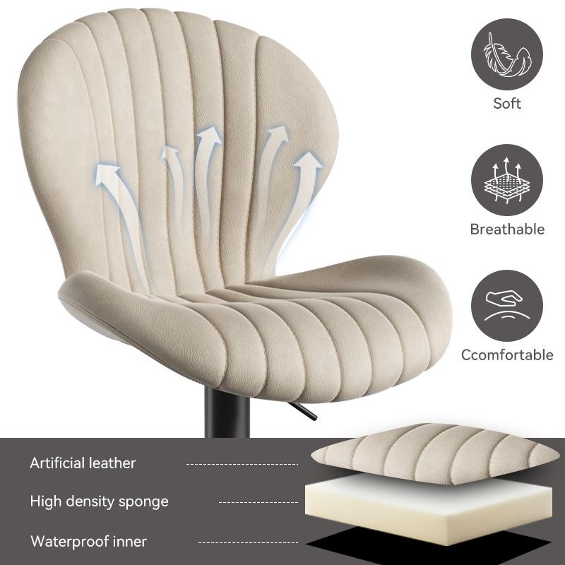 Bar Stools Set of 2 Modern Swivel Bar Chairs, Barstools Counter Height with High Backrest, Easy 3-5 Minute Assembly for Bar, Kitchen, Dining Room Beige