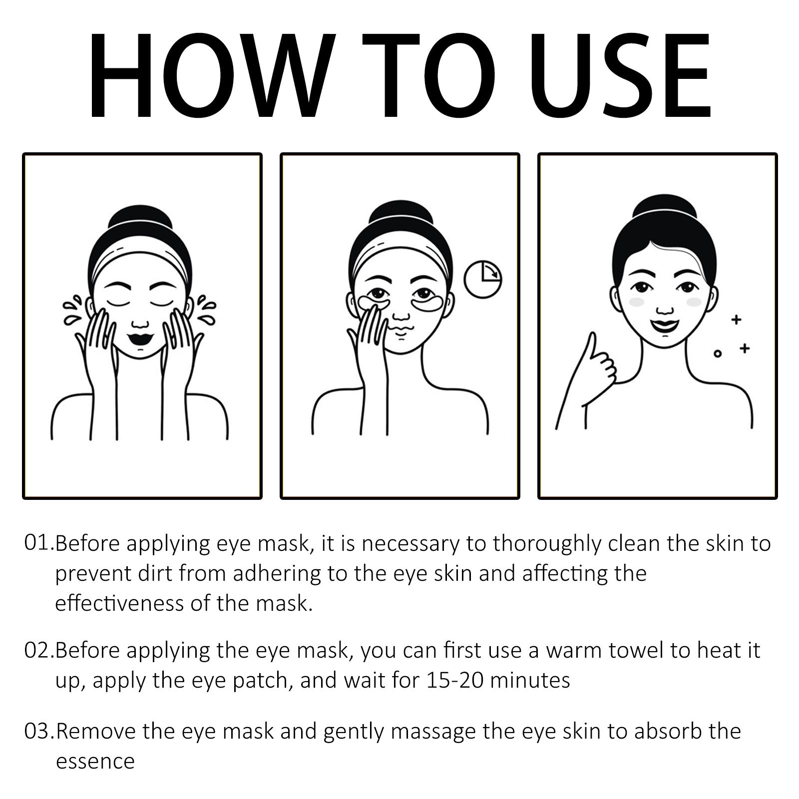 60pcs Collagen & Biotin Eye Treatment Masks, Intense Moisturizing, Brightening, Firming and Hydrating, Suitable for All Skin Types