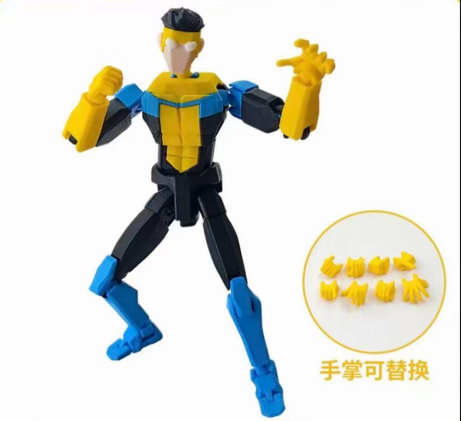 3D Printed Invincible Boy Titan13 T13 Dummy13 Multi-Jointed Movable Action Figure - Articulating Figurine, Collectible Figurine, Desktop Ornament Toy