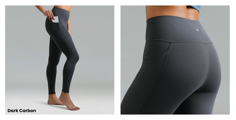 Colorfulkoala Women's High Waisted No Front Seam Workout Leggings w/Pockets 25"/28"