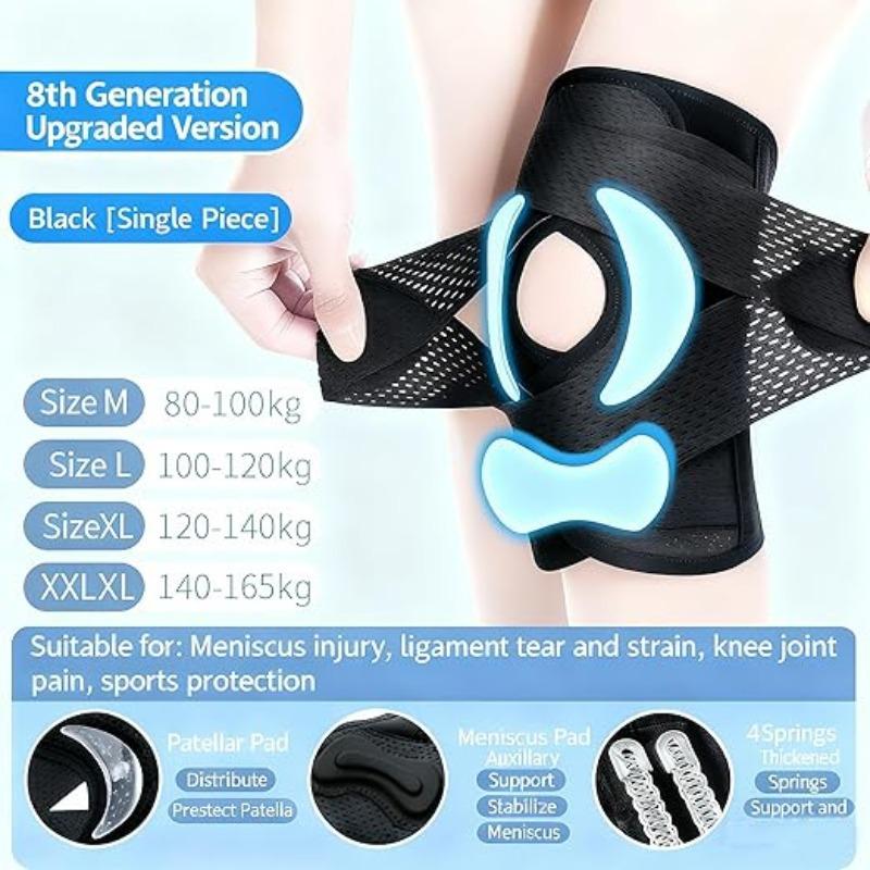 Plus Size Knee Compression Wrap Brace - Patellar Knee Brace - Breathable Adjustable with Side Stabilizers for Men & Women - Comfortable & Flexible Leg Supporter