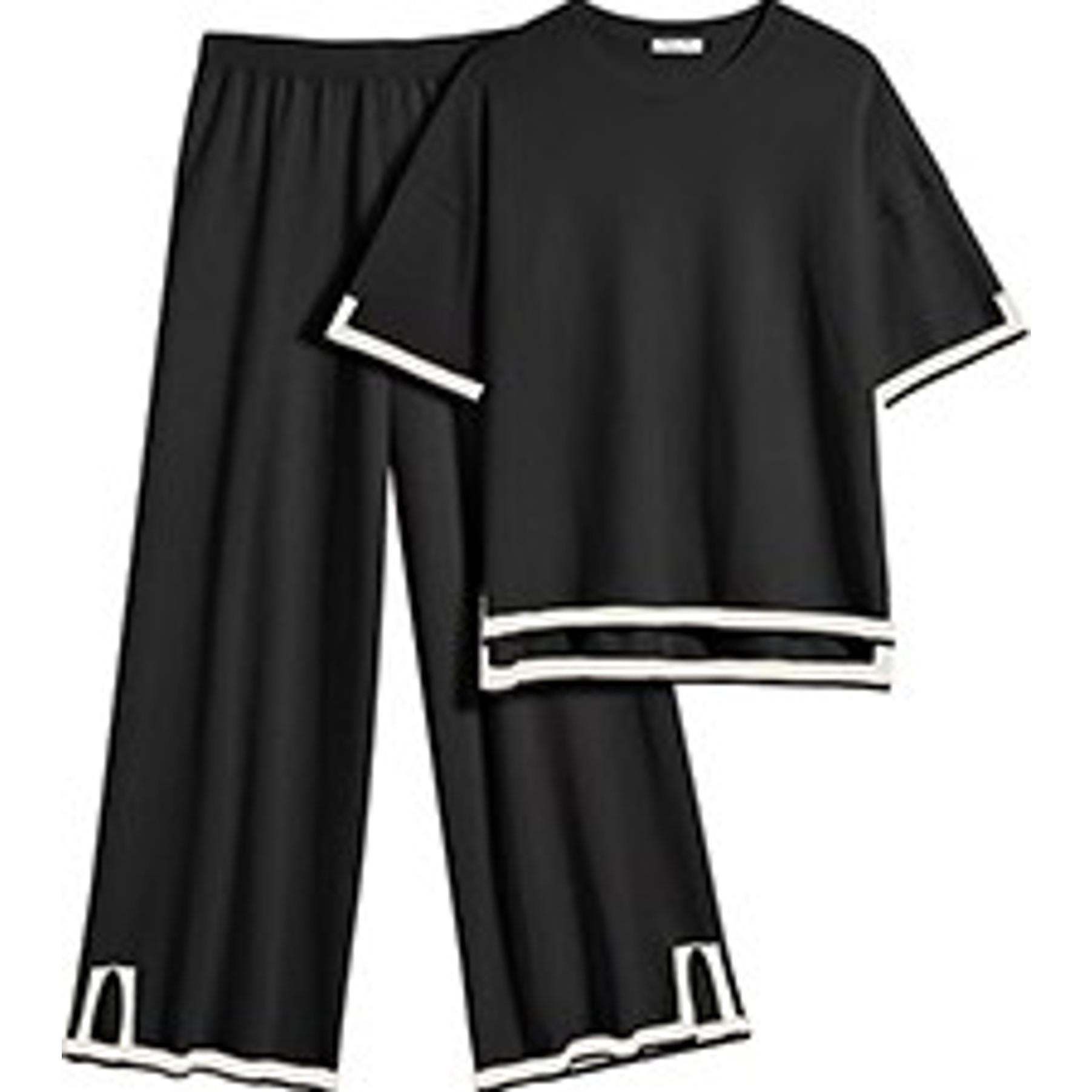 Women's Silk Satin Pajama Set Short Sleeve Two-Piece Sleepwear XS-XXL(Gift)