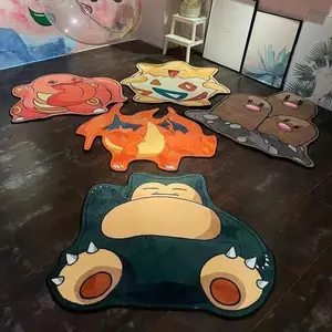 80Cm PTCG Charizard Snorlax Imitation Cashmere Floor Mat Carpet Dirty-Resistant Carpet for Home Bedroom and Living Room Gift