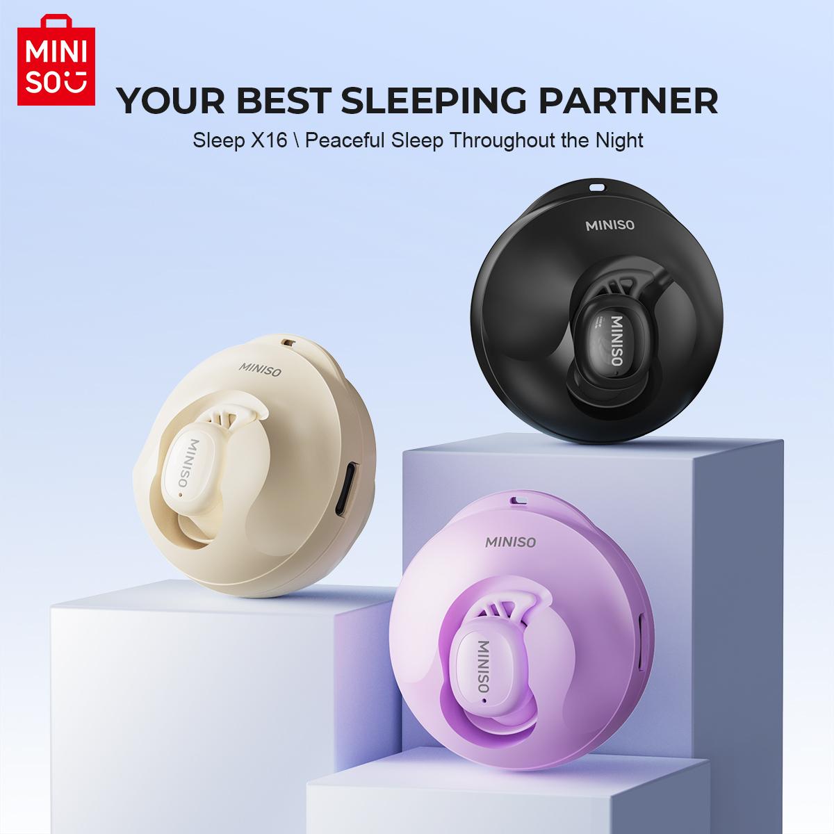 MINISO Sleep X16 Bluetooth Sleep Earbuds Noise Blocking Earbuds for Sleep Comfortable Fit Bluetooth 5.4 Wireless Headphones for Unlimited Sleep Sounds Sleep Monitor Personal Alarm Bluetooth Earphone Side Sleeper Supoort All Smart Phone