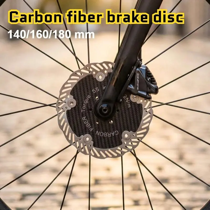 Carbon Fiber Brake Disc 140/160/180mm Lightweight Floating Rotor Six Bolt Center Lock for MTB Road Bike Cycling MTB Accessories