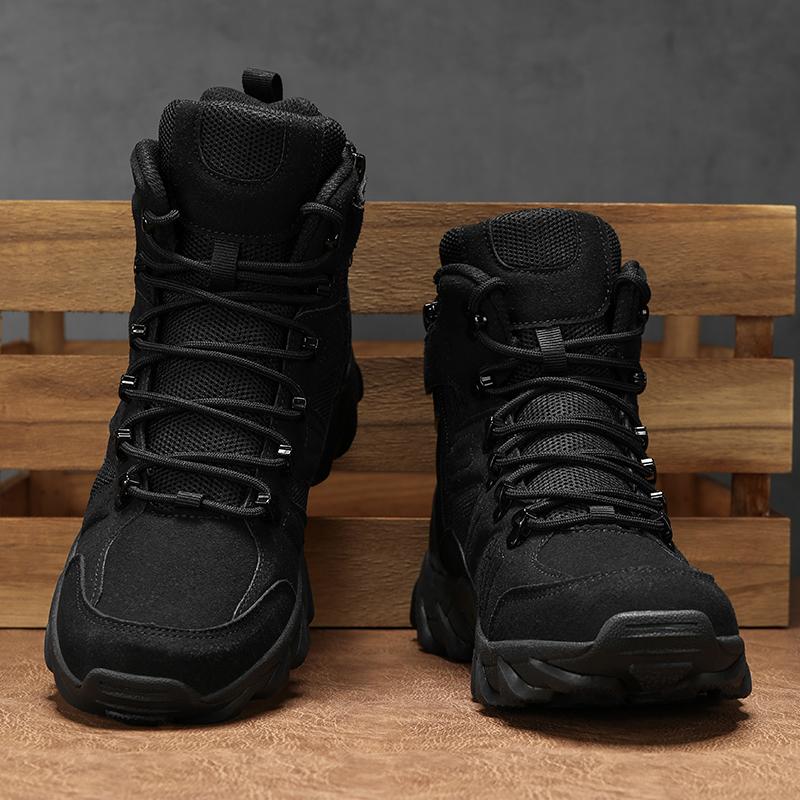 Men's all-season high-top wide fit Outdoor boots, lightweight and breathable anti-skid mountaineering shoes,Hiking boots, desert boots, work boots, suitable for jungle exploration, rock climbing, daily travel, camping, tourism, fishing and other activitie